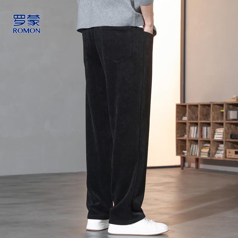 ROMON Men's Corduroy Straight-Leg Casual Pants