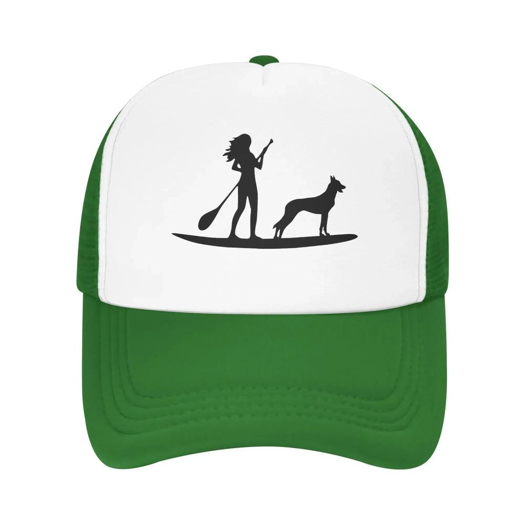Standup Paddleboarding Belgian Malinois Dog Hiking Mesh Baseball Caps For Mens  Personalized Male Beach Coquette Hat Trucker Cap