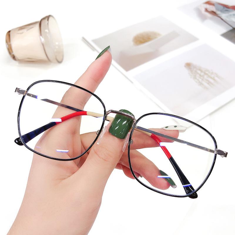 Fashion unisex square Plain glasses for men women Metal frame glasses for party eyeglasses Gentle Black Edging frame