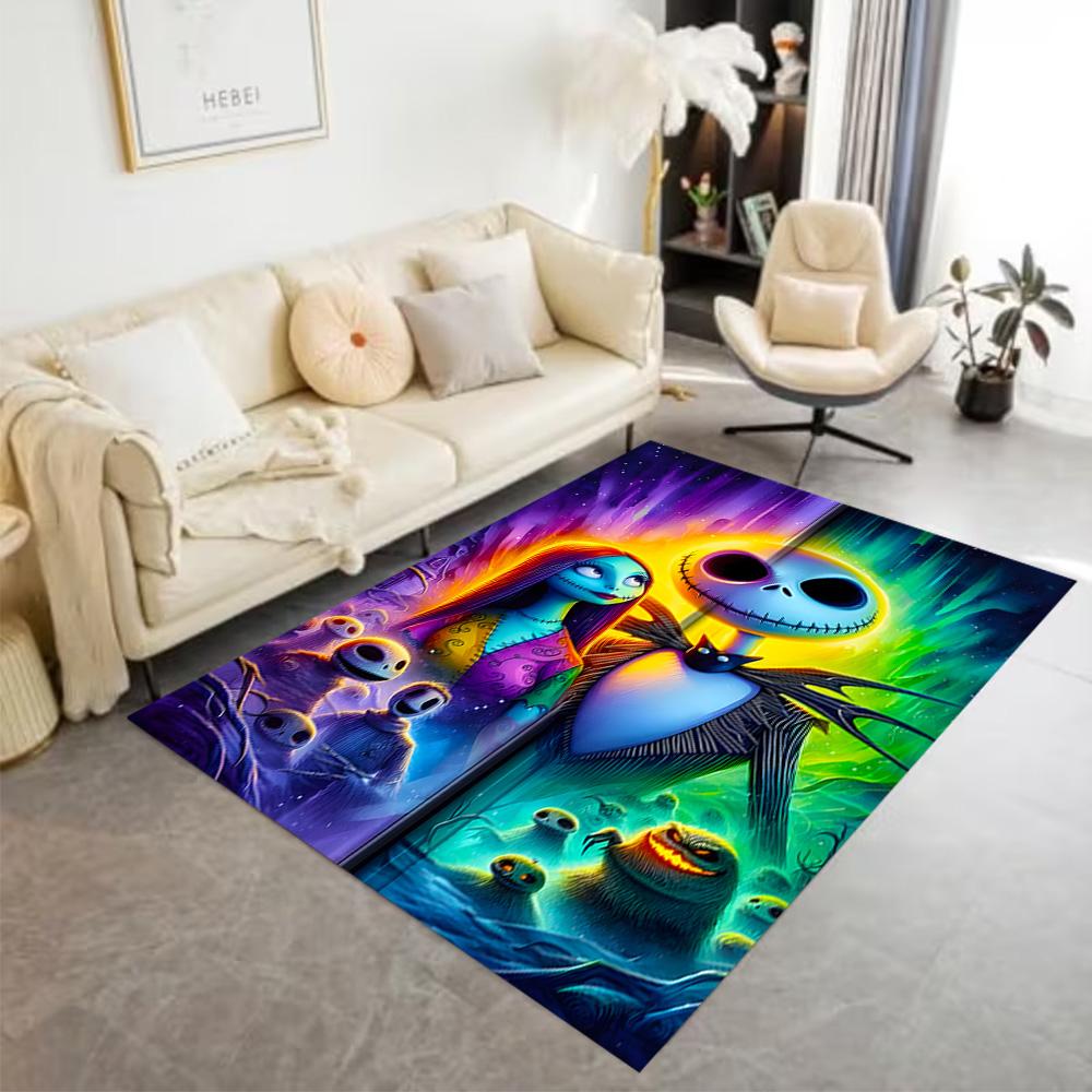 Nightmare Before Christmas Floor Mat Suitable for Outdoor Bedrooms Dining Room Hallway Antislip Carpet Anime Office Decor Gift for Festivals