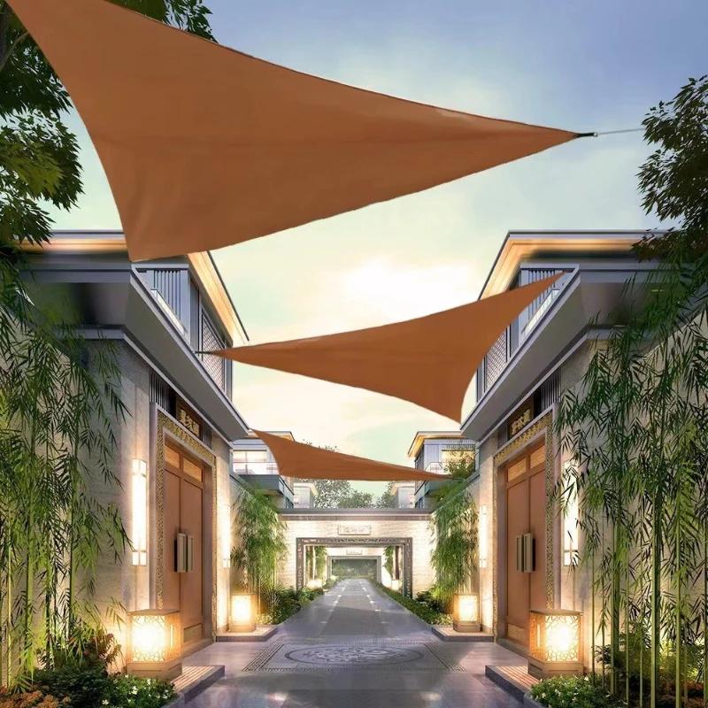 3x3x3M Portable Foldable Waterproof Triangle Sunshade Outdoor Sunscreen Tent Camping Tent Beach Sunshade Cloth