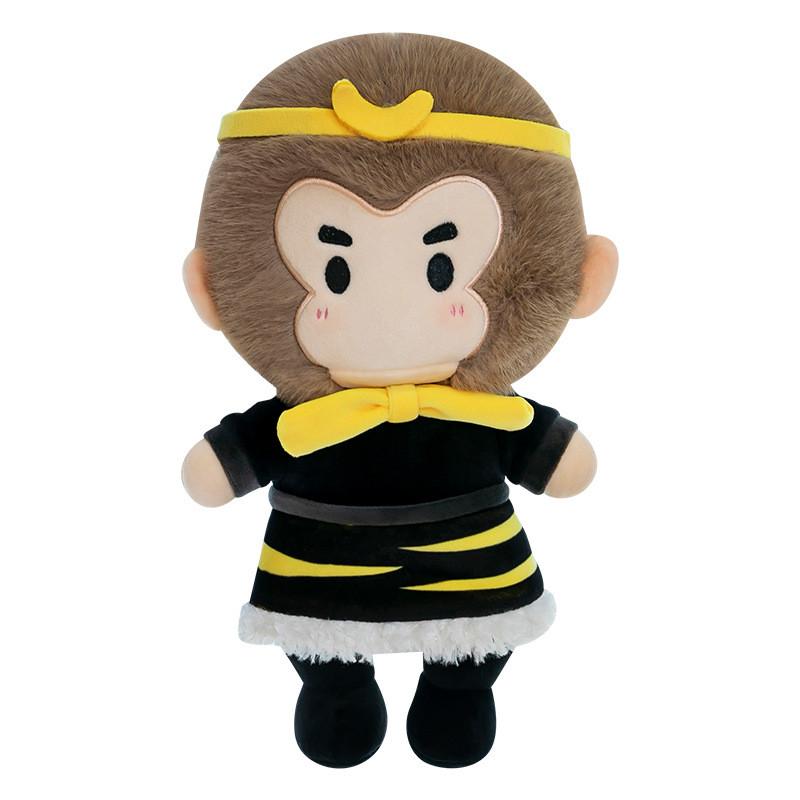 Adorable Black Wukong Plush Doll Cute Monkey Toy Soft Stuffed Animal For Boys Gift