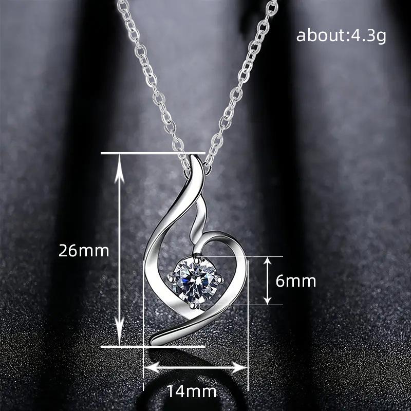 Huitan Charming Purple Pendant Necklace for Women Temperament Elegant Bridal Wedding Neck Accessories Eternity Jewelry