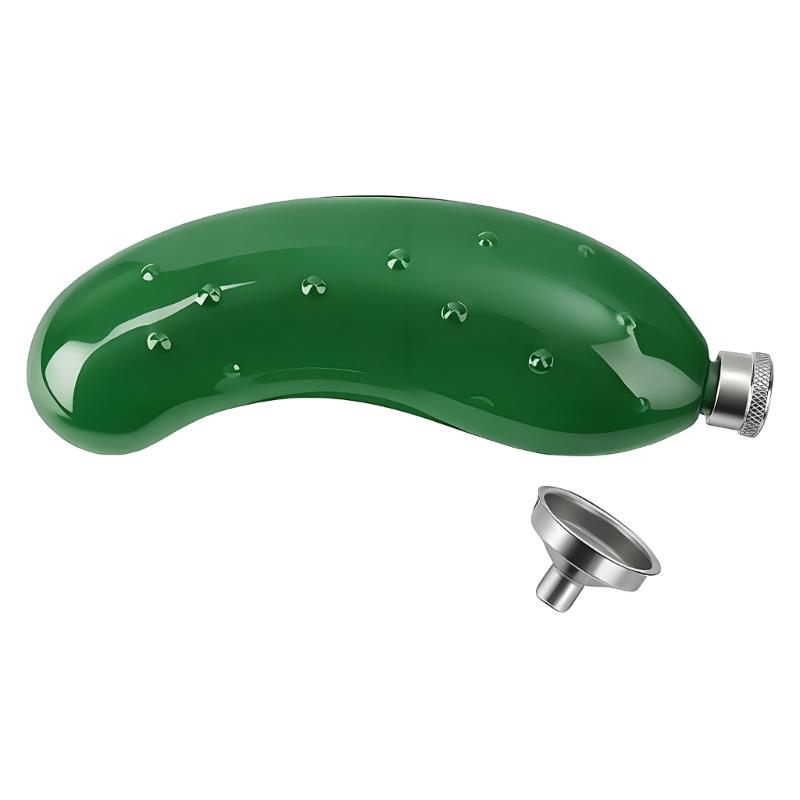 Stainless Steel Cucumber Shaped Hip Flask Whiskeys Bottle Liquor Drinkware For Parties And Gatherings