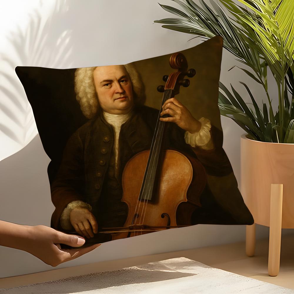Classical Johann Sebastian Bach Pillow Case Home Living Room Decoration Linen Pillow Cases Cushion Cover