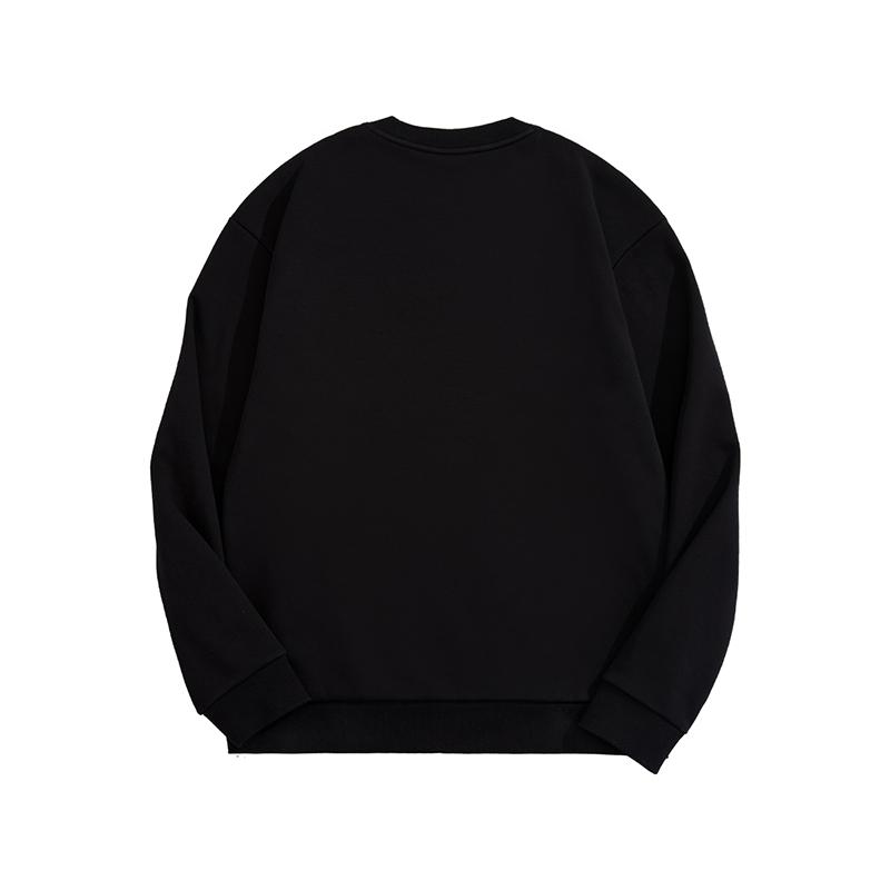 Li Ning Casual Sports Fleece Loose Crew Neck Logo Sweatshirt Men sweatshirt Black AWDUH43-1