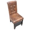 Dining Chairs 2 Pcs Brown Faux Leather