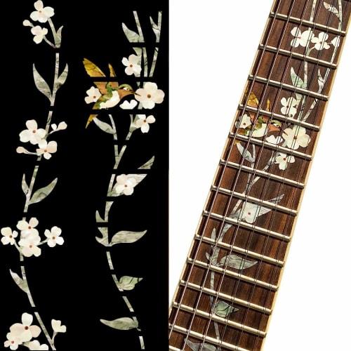 Jockomo Lebensbaum mit Kolibri Gitarren Inlay Aufkleber von Inlaystickers