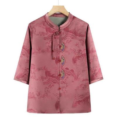 Grandma Summer Tang Suit: Chinese Style Women's Top for Seniors