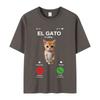 El Gato Is Calling Meme Sad Crying Cat Munchkin Kitty Meme Print T-shirt Hot Sale Fashion Oversized T-shirts Unisex Streetwear