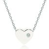 Cloud-Jewelry Simple Mini Heart Women's Necklace Pendant, Sterling Silver 925 [Comes with Wooden Gift Box] Hkn-1