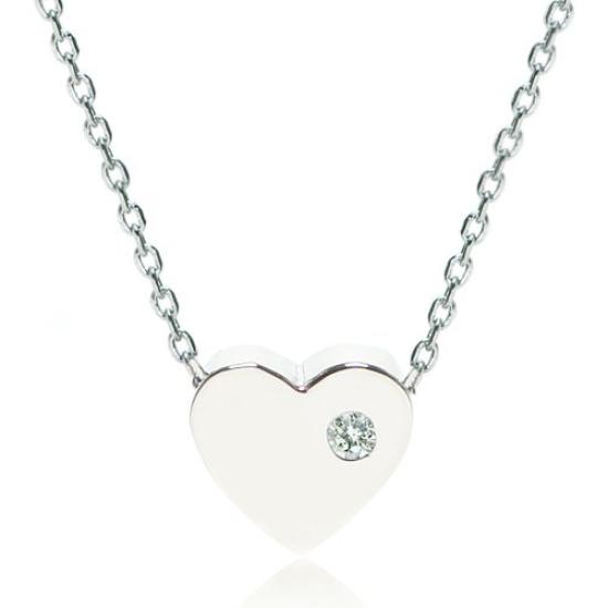 

Cloud-Jewelry Simple Mini Heart Women s Necklace Pendant, Sterling Silver 925 [Comes with Wooden Gift Box] hkn-1