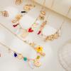 Style Design Multi-Layer Love Flower Tag Necklace, Creative Pepper Imitation Pearl Stacking Necklace