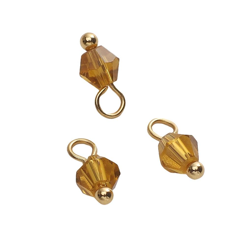 5 stk. Anheng med glassperler til halskjede, armbånd, øredobber, DIY smykkelaging