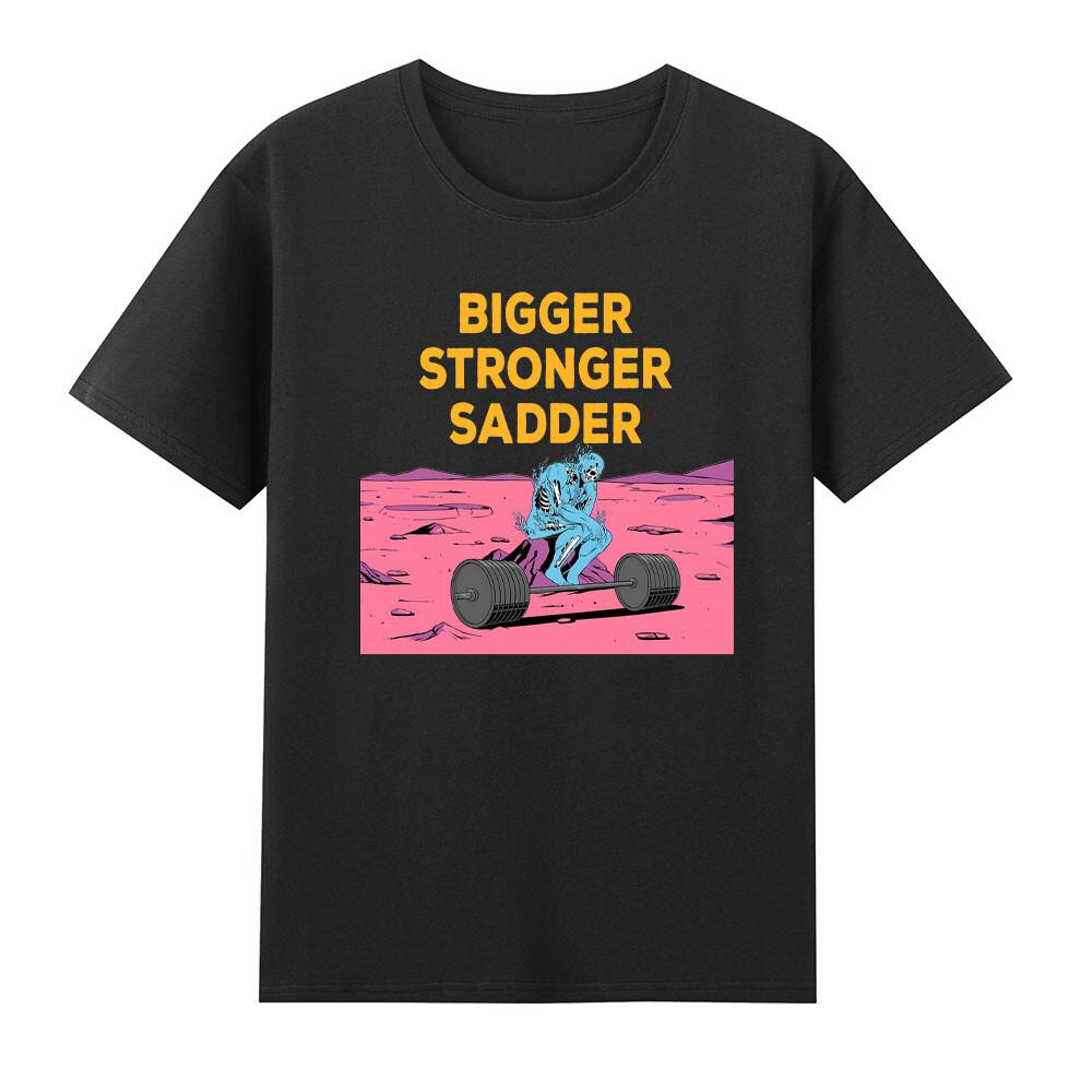 Bigger Stronger Sadder Skeleton Weightlifting Bodybuilding Fitness Gym Tshirt S