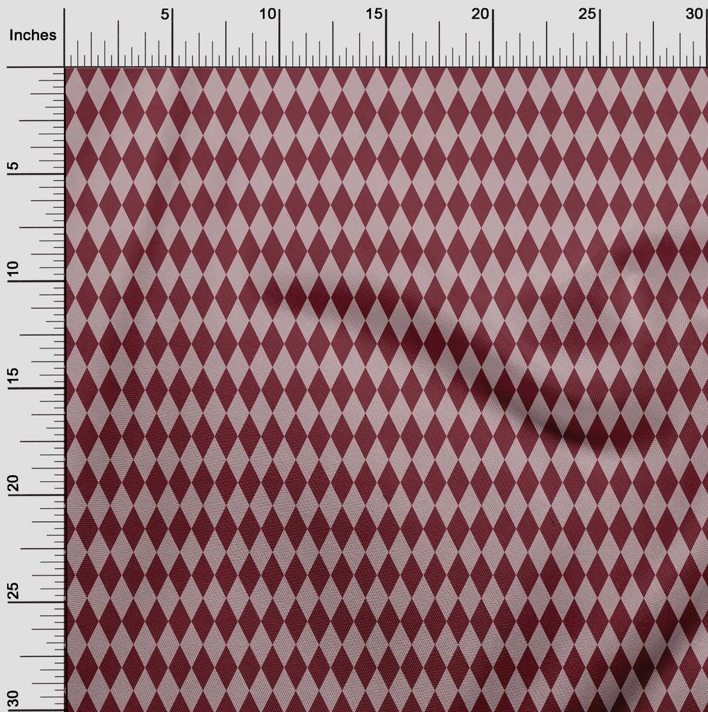 oneOone Cotton Flex Red Fabric Argyle Check Sewing Fabric By The Yard Printed Diy Clothing Sewing Supplies 40 Inch
