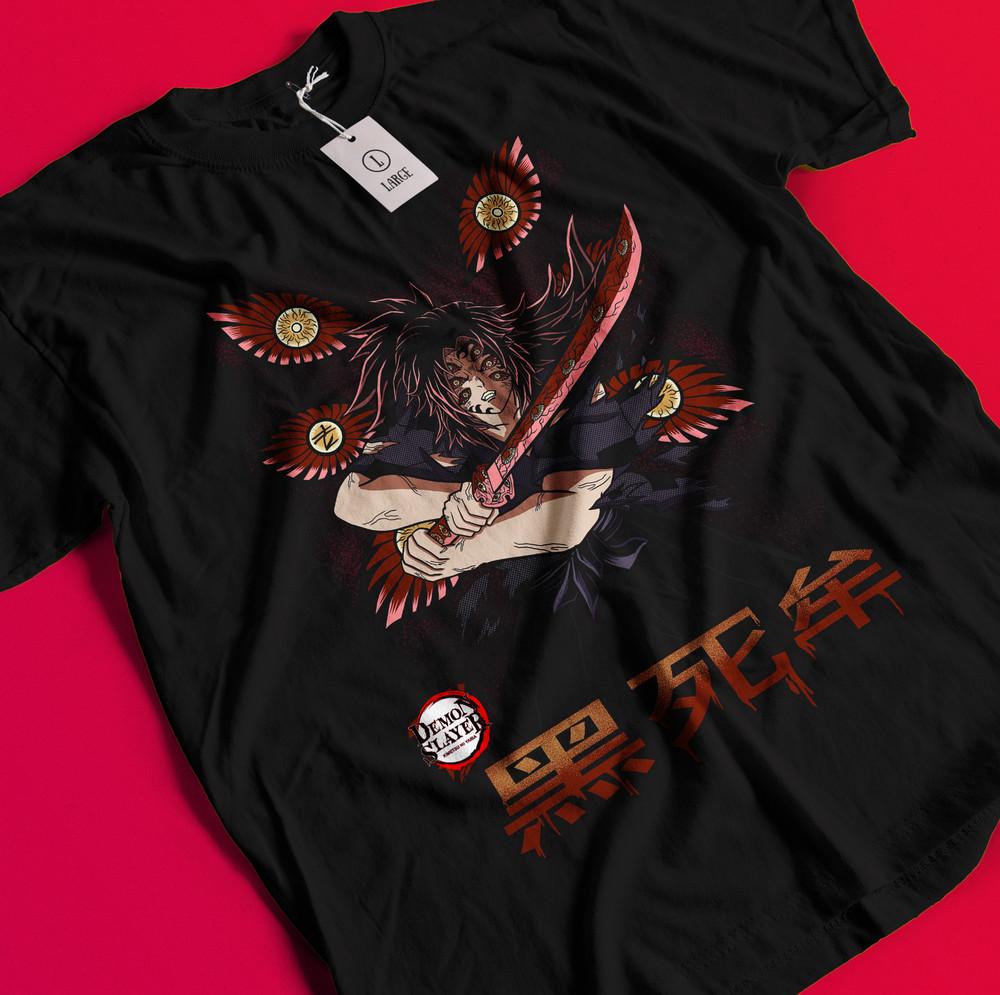 Demon Slayer Shirt Kokushibo Upper Moon 1 Tshirt Zenitsu T-Shirt Muzan Tanjiro AA205