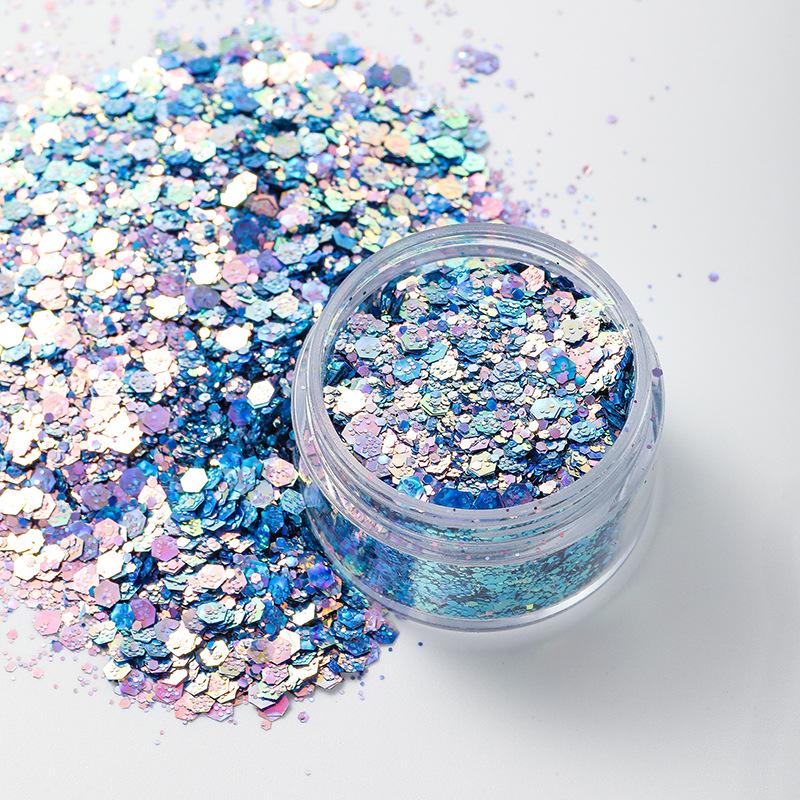 Módní Vysoce Třpytivý Kočičí Oko Křišťálový Nail Art Třpytky Duhový Výbuch