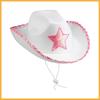 Pink Bride Party White Denim Hat with Five-Pointed Star Design