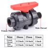 Grey 1/2 Inch~1 Inch Female Male Thread Union Ball Valve Garden Irrigation 20mm~32mm PVC Pipe Socket Water Control Valve