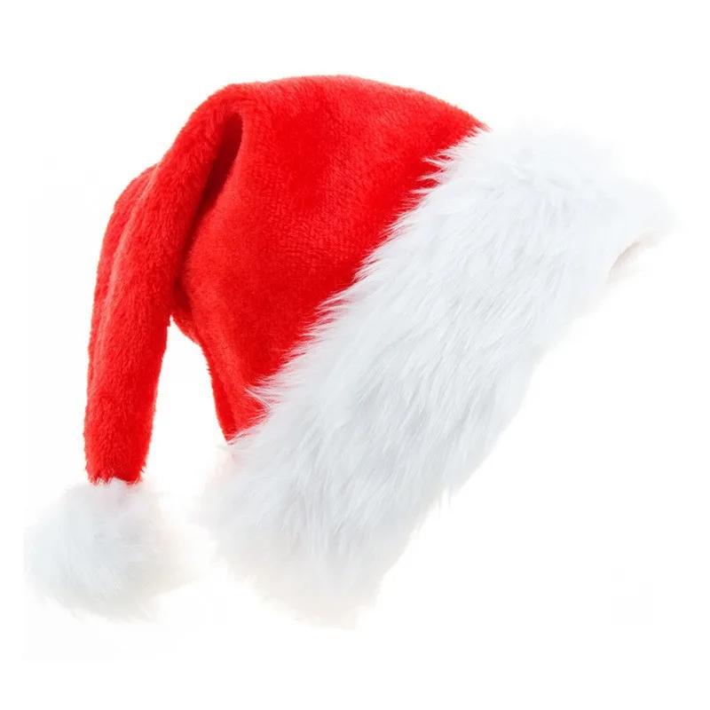 2pcs/set Synthetic White Santa Claus Beard and Red Flannel Hat Unisex Men Women Party Dress Up Accessories Christmas Cosplay Toy