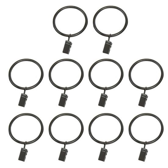 10Pcs Sturdy Metal Curtain Clip Rings Easy To Use Smooth Pull Space-Saving Load-bearing Curtain Rings