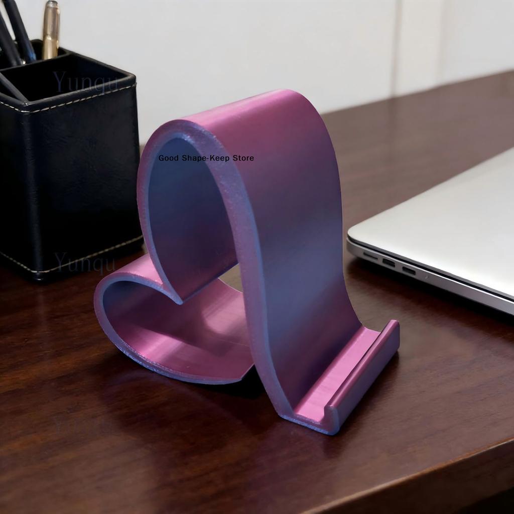 Creative 3D Printed Heart-shaped Universal Mobile Phone Stand Home Office Desktop Ornament Birthday Valentine's Day Gift