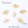18K Gold Plated 2/3 Holes Spacer Bar,Brass with Zircon Beads Separators,Spacers For Bead DIY Jewelry Making Supplies Accessories