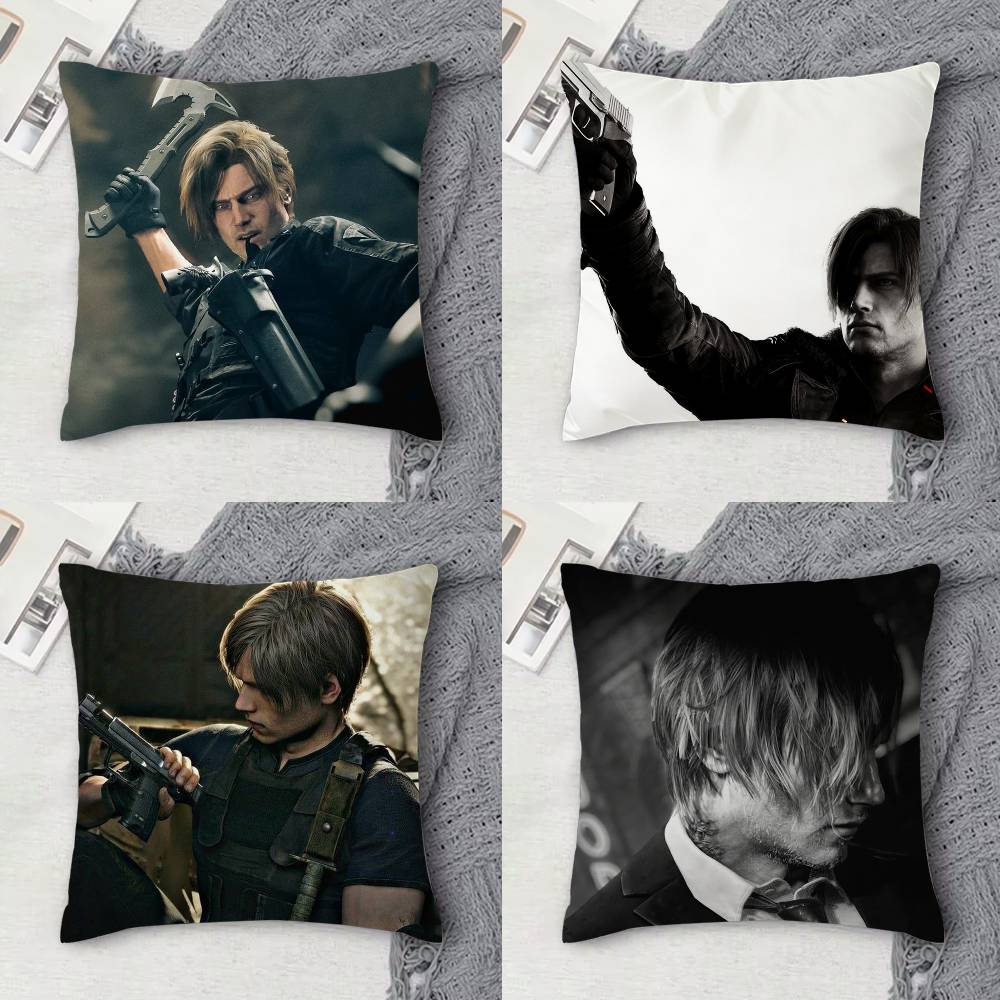 Leon RResident RE Evil Doublesided Printed Square Decorative Cushion Cover for Sofa Living Room Home Decor