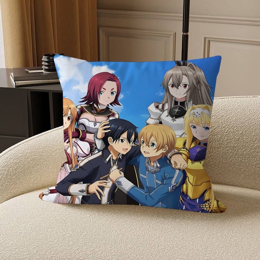 Anime S-Sword Art Online Pillow Cushion Cover Pillowcase Living Room Sofa Home Decor Customized