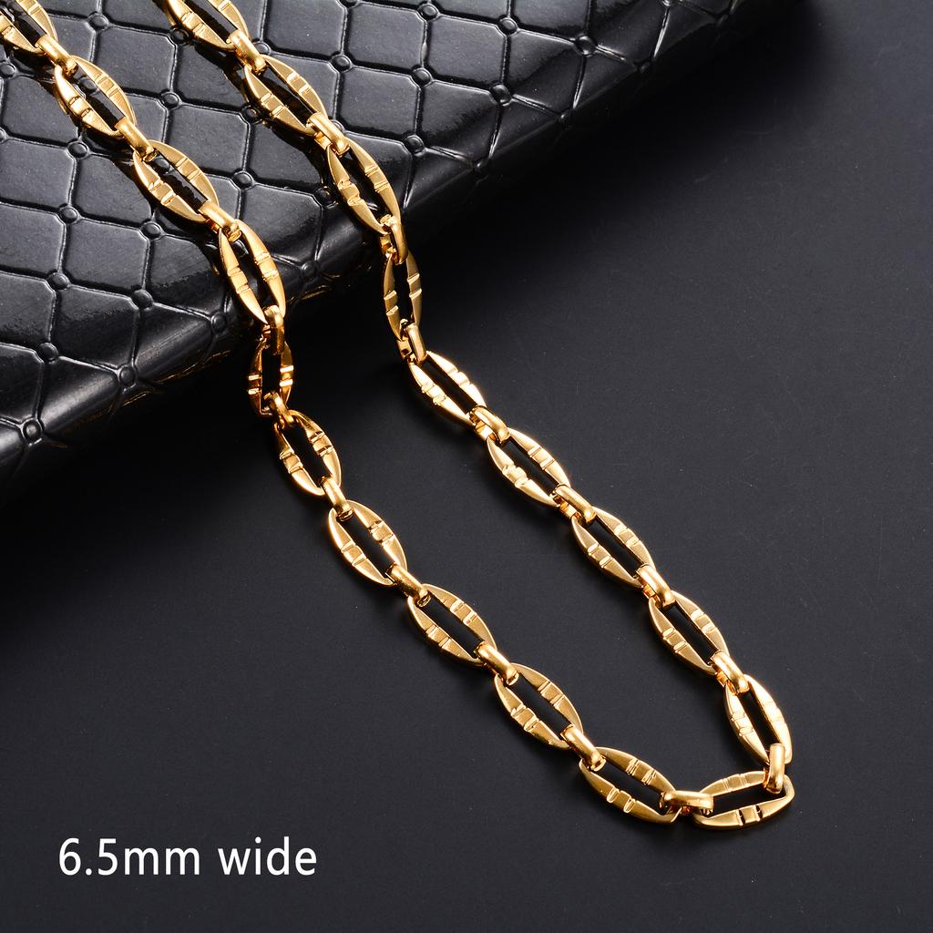 Handmade Stainless Steel Link Geometric Chain Necklace for Women Men Chunky Gold Choker Punk Hiphop Boy Metal Jewelry Gift