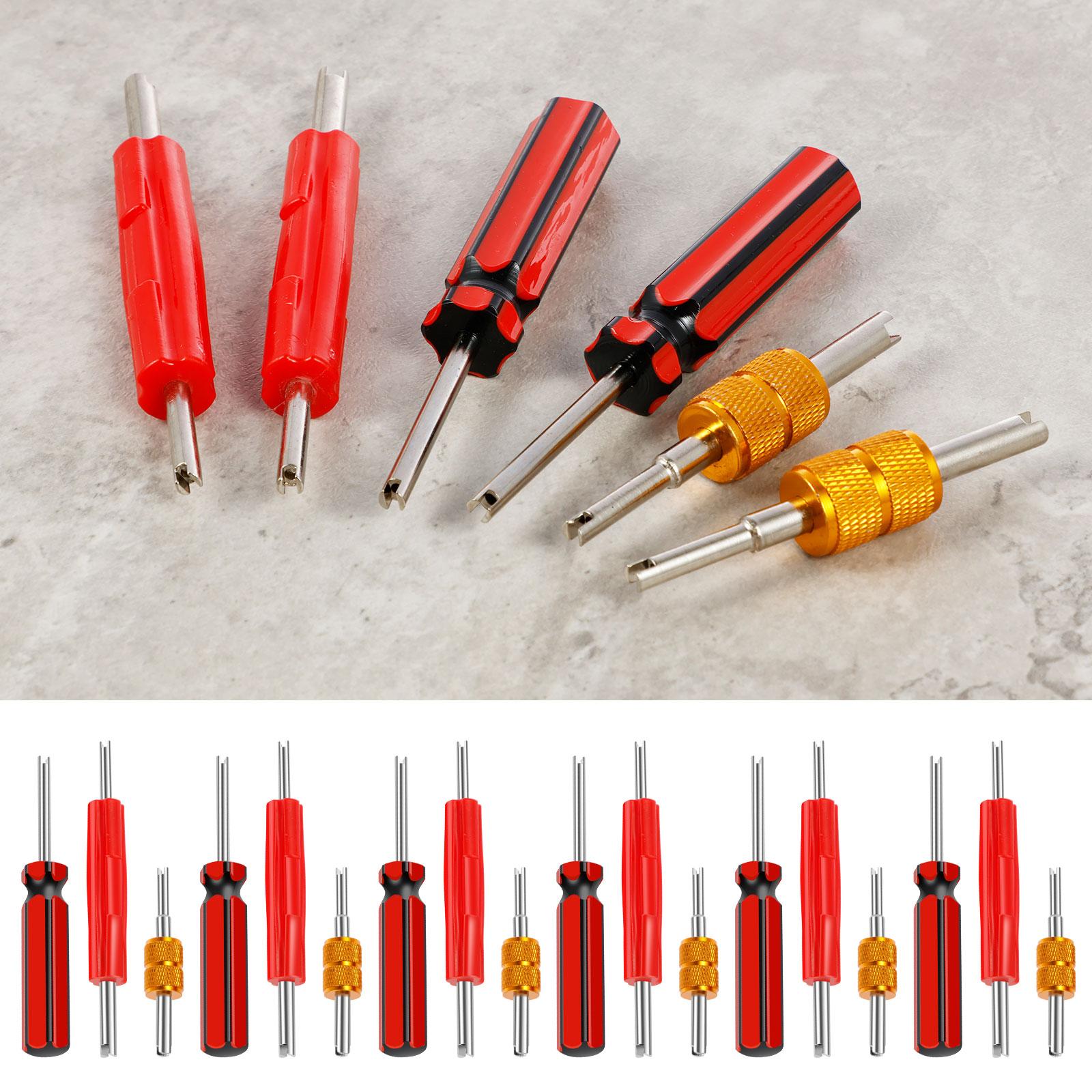 

18Pcs Valve Core Wrench Tools Double Head Air Conditioning Line Repair Tire Tools Metal Valve Core Puller Extractor Remover Tool
