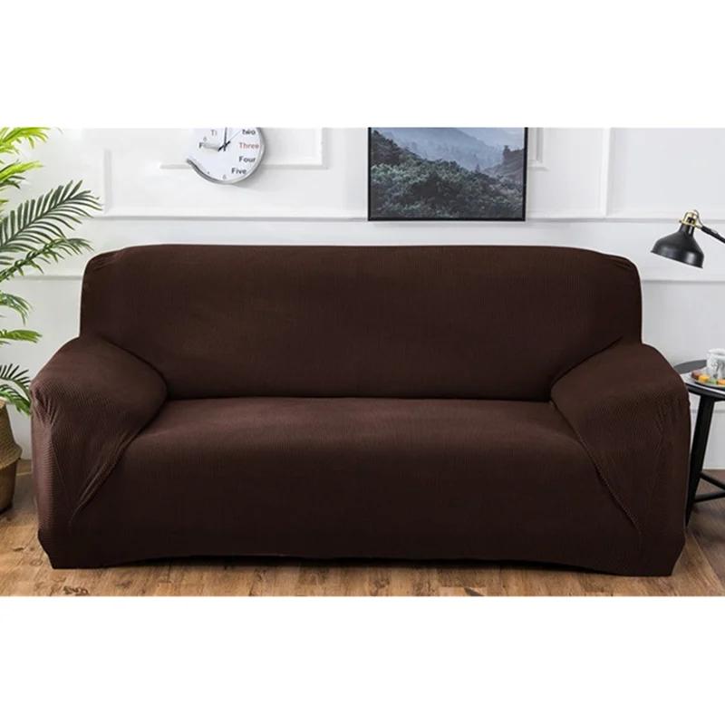 

Осенне-зимний утолщенный флисовый эластичный чехол для дивана, универсальный клетчатый чехол для защиты от пыли, однотонный чехол для дивана XL-3seater-235-300cm