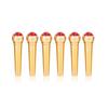 6Pcs Brass Made Guitar Bridge Pins with Crystal Glass Dot Decor Music Instrument Parts Red