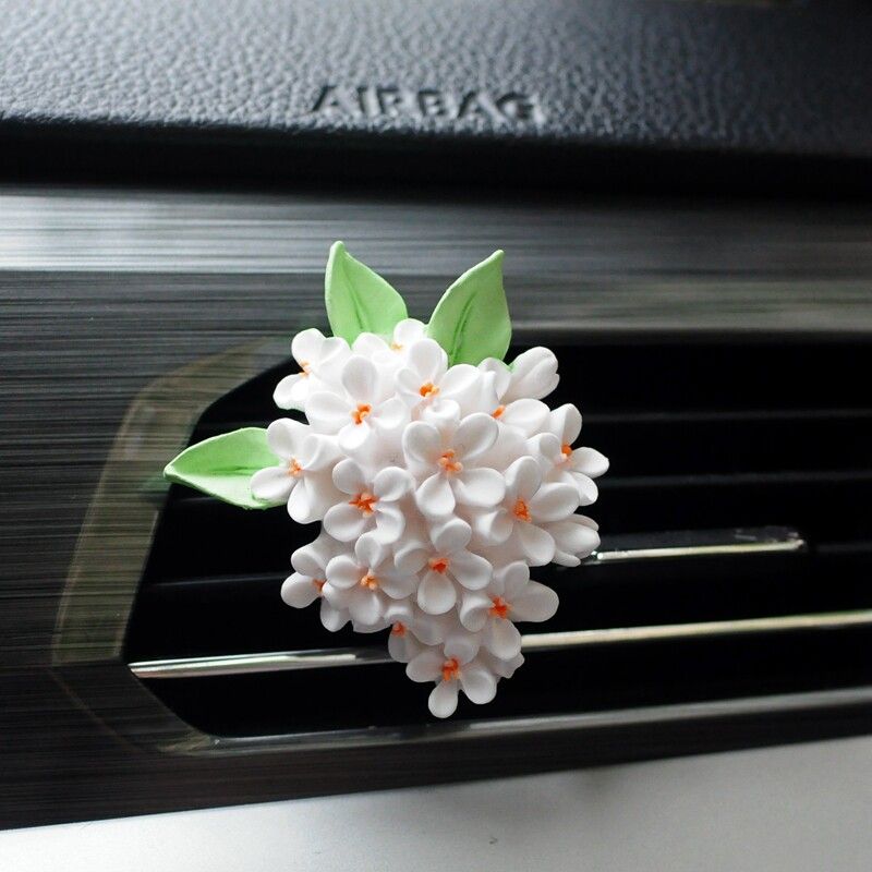 Air Outlet Flower Aromatherapy Car Decoration Gardenia Tulip Rose Peach Blossom Car Perfume Fragrant Stone Pendant