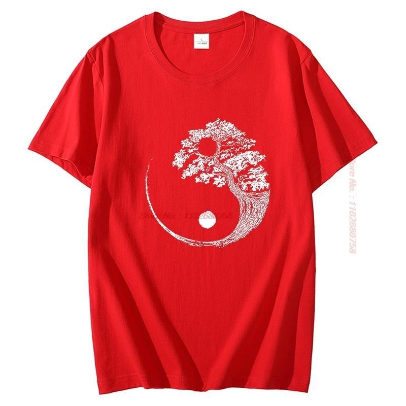 Yin Yang Bonsai Tree Japanese Buddhist Zen Graphic T Shirts Short Sleeve Tshirt Tees Tops Cotton Oneck Tshirt Unisexs Clothing