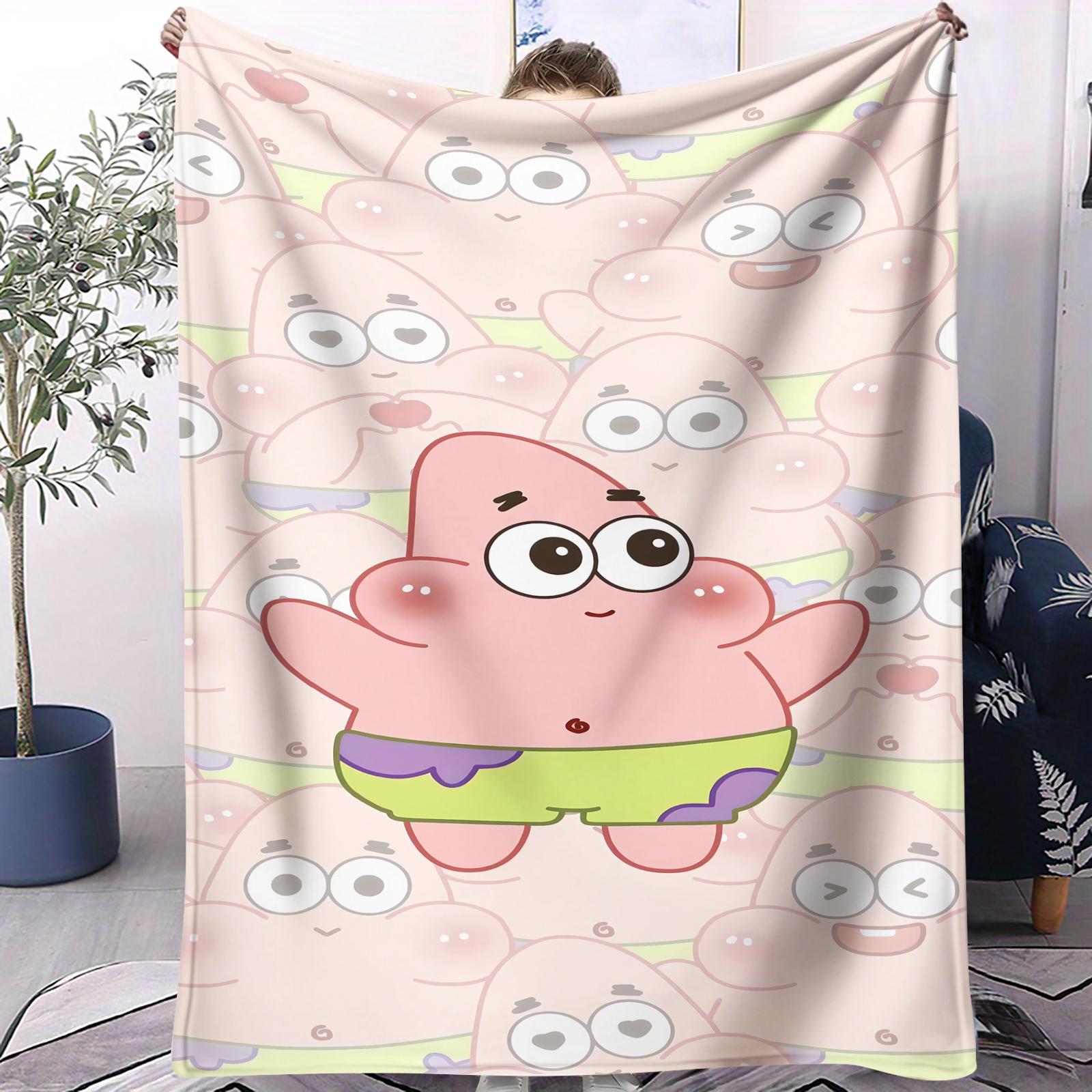 

SpongeBobMrKrabs Burger Frenzy Super Soft Cozy Warm Flannel Blankets for Girls Boys for Room Camping Office Decorative 70x100cm