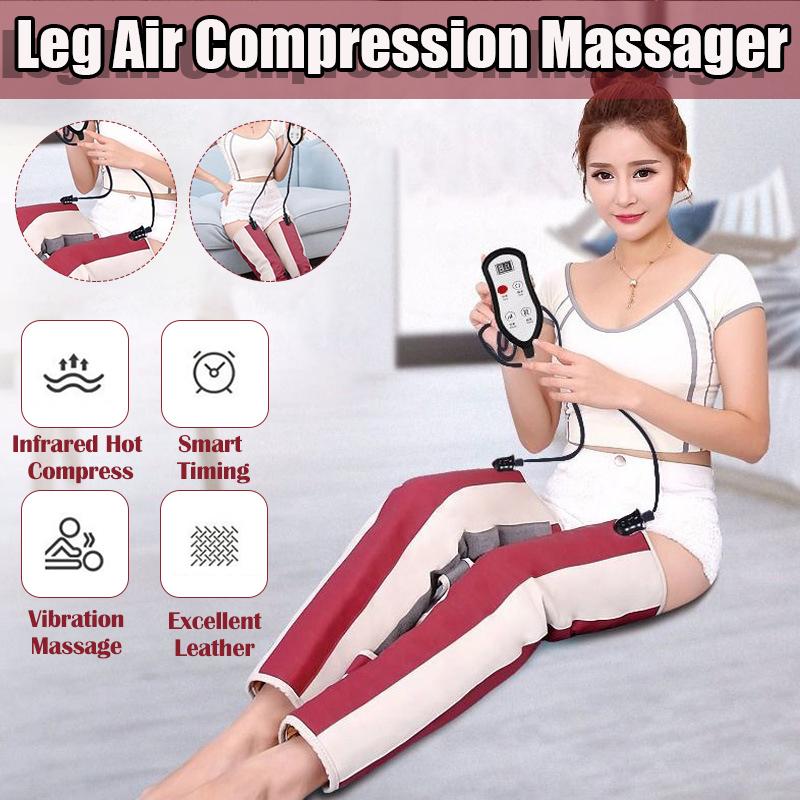 80 W Luftkammern Bein-Kompressionsmassagegerät 4 Modi Vibration  Infrarot-Therapie Bein Taille Pneumatische Luftwickel Entspannung  Beinmassagegerät