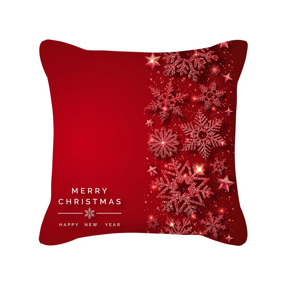 Christmas New Peach Skin Pillow Case Pillow Sofa Pillow Case Red Series Pillow