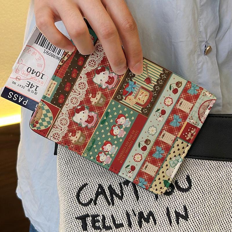 

Sanrio Hello Kitty Держатель для паспорта и органайзер для карт - Ретро дорожный чехол для документов 4 card slots + 2 SIM slots + 1 ticket slot