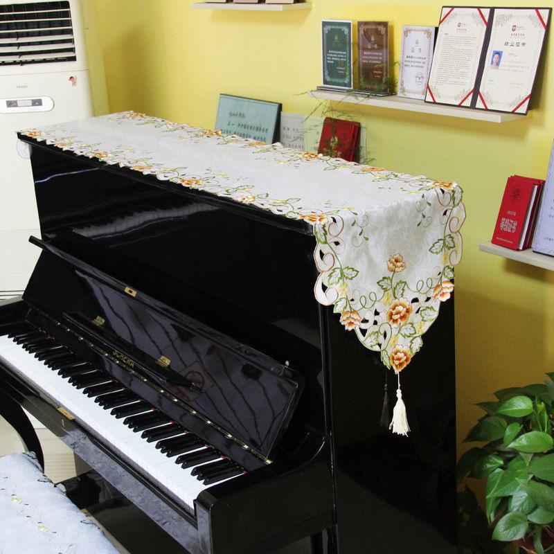 Piano Covers Embroidered Tassel Table Flag Dust-proof TV Cabinet Electronic Pianos Keyboard Cover European Style Home Decoration