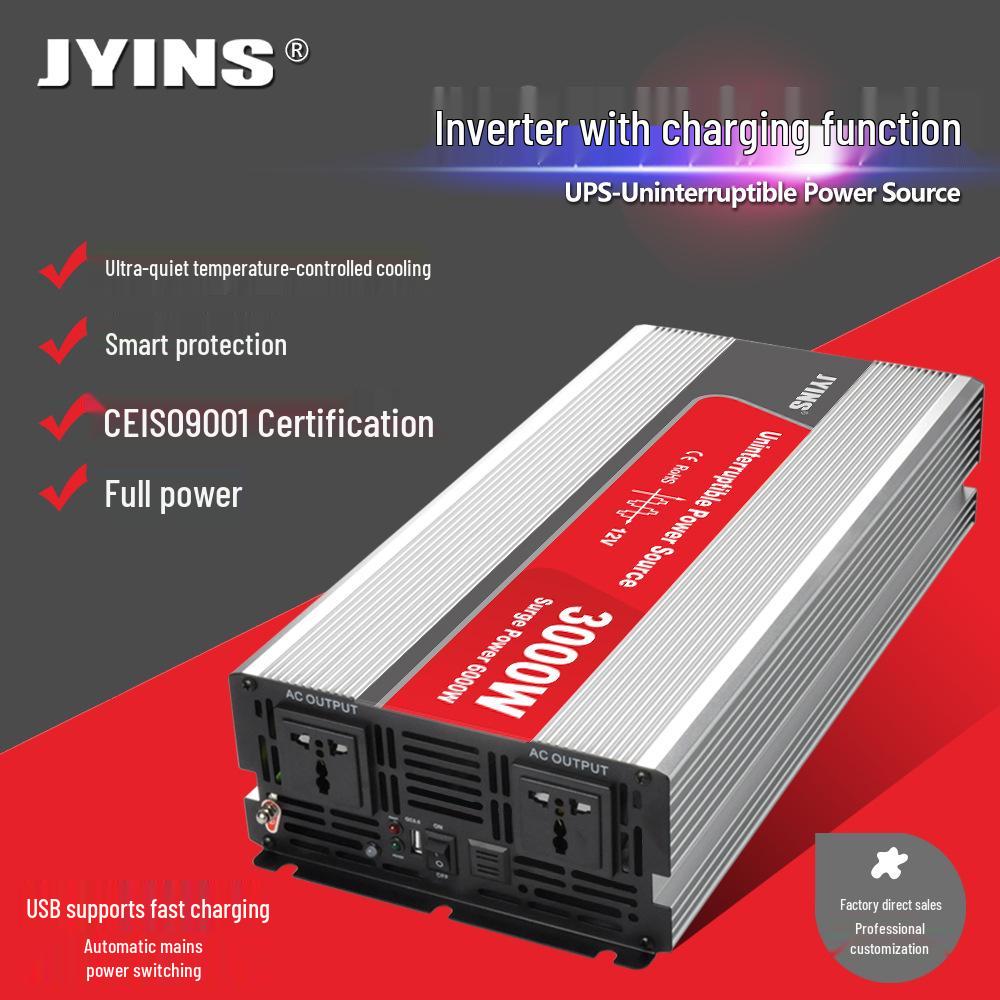 3000W 24V to 220V Off-grid/Vehicle Integrated Charger & Modified Sine Wave Inverter DC12V to AC220V