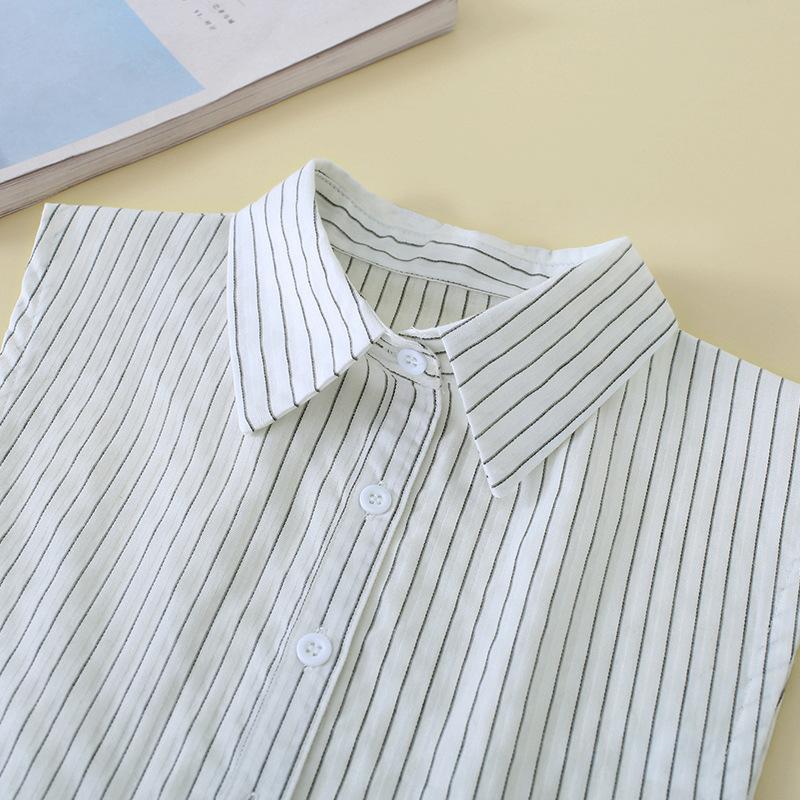Perfect Match Mens Striped Casual Fake Collars For Women'S Removable Stand Lapel Blouse Half Shirt Detachable Collars False Collar Decor