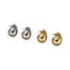 Simple Cold Wind Brass Electroplated C-Shaped Water Drop Stud Earrings S925 Silver Needle Earrings Bv Heavy Industry Hollow Earrings
