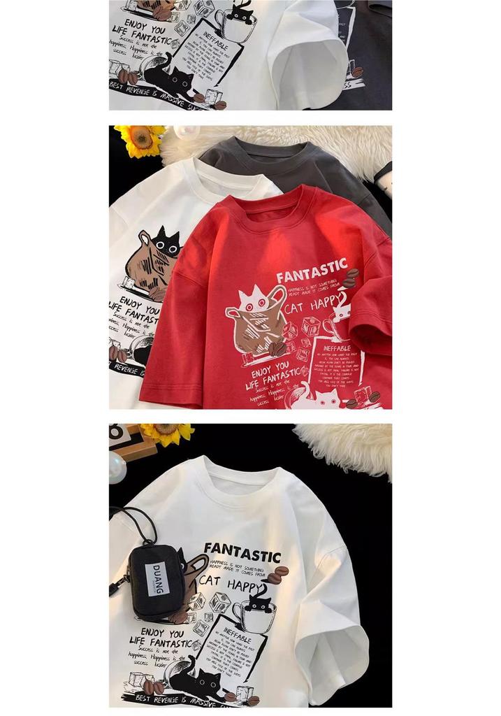 Men's 2025 Trendy American Style Loose Fit Heavyweight Half Sleeve T-shirt