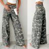 Autumn New Fashionable Casual Camouflage Trousers Workwear Straight Leg Women's Vintage Jeans 2026