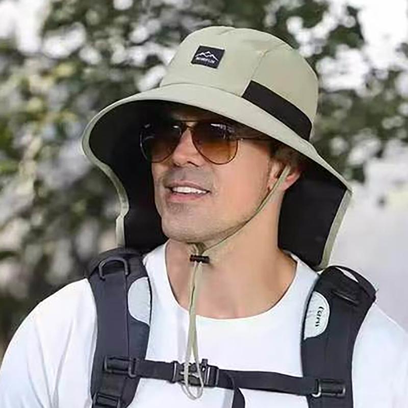 Wide Brim Sun Hat UPF 50 UV Protection Windproof Breathable Neck Flap for Hiking Fishing Beach Holiday