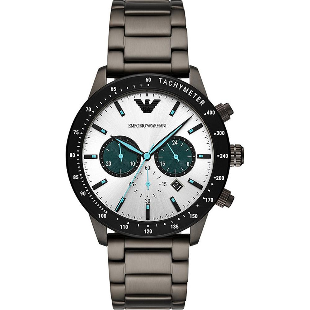 Emporio Armani Mario Silver Anthracite Metal Men s Quartz Chronograph AR11471 серебряный