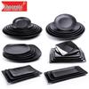 Zhaoran Melamine Round Black Dining Plate