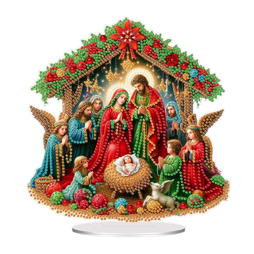 Acrylic Special Shape Christmas Nutcracker Desktop Diamond Art Kits 5D DIY Diamond Art Tabletop Decorations Bedroom Table Decor